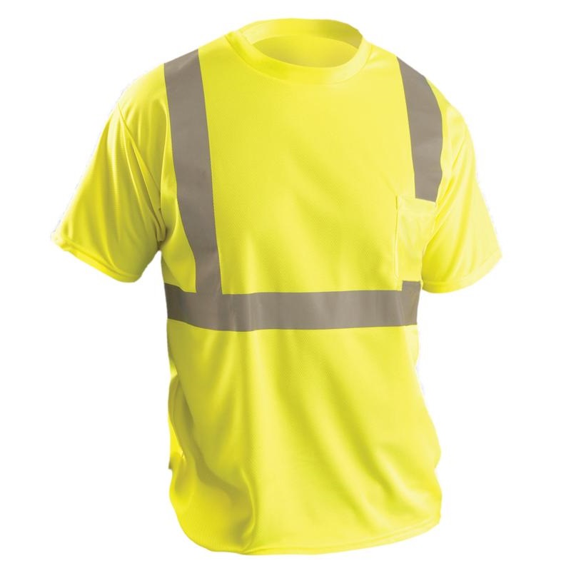 Class 2 Wicking Bullseye Shirt-Sleeve T-Shirt in Yellow